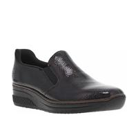 Rieker - Low Wedge Heel Loafers, Burgundy, 6.5 UK