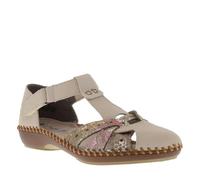 Rieker® - Low wedge heel sandals, beige, 41 EU