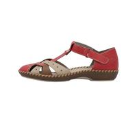 Rieker M1655-33 Women's Hook & Loop Strap Fasten Pumps Sandals (Red Multi, UK 6.5)