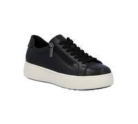 Rieker M7701 smart black leather platform trainers with round toe
