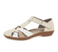 Rieker® - Low wedge heel sandals, beige, 39 EU