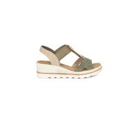 Rieker 'medal' Wedge Heel Sandals In Khaki Khaki 8