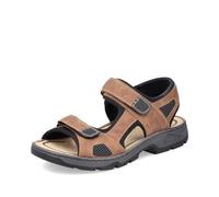 Rieker Men Sandals 26156, Men´s Strappy Sandals,Summer Shoe,Summer Sandal,Comfortable,Flat,Brown (Braun Kombi / 25),40 EU / 6.5 UK