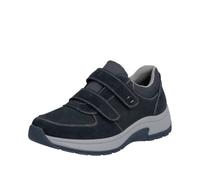 Rieker Mens Casual Hook and Loop Dual Strap Wide Fit Shoes 11051-14 - Blue Suede - UK Size 8 - EU Size 42 - US Size 9