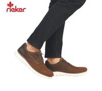 Rieker Mens Brown Leather Lightweight Elasticated Laces Slip On Shoes - B6653