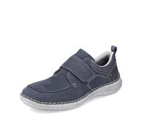 Rieker Mens Extra Width Hook & Loop Fastening Shoes 03058-14 - Blue Nubuck Leather - UK Size 11 Extra Width - EU Size 46 - US Size 12