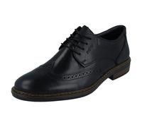 Rieker Leather Brogues 17620 - Punched Leather Pattern, Black - Men UK 8 Medium