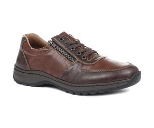 Rieker Mens Sergio Wide Fit Lace Up Zip Up Brown Shoes Size 8-12