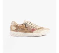 Rieker N0902 Womens Synthetic Lace-Up Smart Trainers Beige