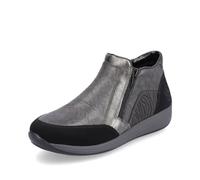 Rieker N1152-42 Grey Leather Ankle Boots Wider Fitting Warm Flat Shoes