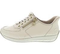 Rieker N1156 Cream Leather Slip on Sneakers with Elastic Laces (Cream 60, UK Footwear Size System, Adult, Women, Numeric, Medium, 6)