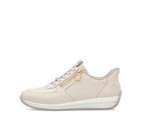 Rieker N1156 Cream Leather Slip on Sneakers with Elastic Laces (Cream 60, UK Footwear Size System, Adult, Women, Numeric, Medium, 4)