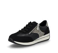 Rieker N1210 Women's Lace Up Loose Insole Sneakers, Black 00, 39 EU Weit
