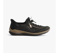 Rieker N3267 Womens Synthetic Leather Drawstring Breathable Black Casual Shoes