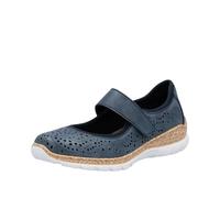 Rieker N4299 Nikita Women's Mary Janes - Adjustable Stap for a Secure Fit - Flexible & Lightweight Shock-Absorbing Wedge Heel - Comfort & Support for All Day Walking, Royal/Navy, 6 UK