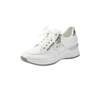 Rieker N4322 Ladies White Zipper Shoes White