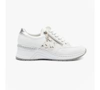 Rieker Frühjahr/Sommer, Women’s Low-Top Sneakers, White (Weiss/Weiss-Silber/Argento/ 80 80), 3.5 UK (36 EU)