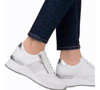 Rieker Women's Frühjahr/Sommer N4322 Low-Top Sneakers, White (Weiss/Weiss-Silber/Argento/ 80 80), 6 UK