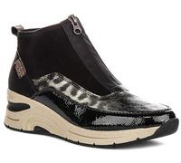 Rieker N9362 wedge heel sneaker boots with zip fastening (Black Multi, 8, UK Footwear Size System, Adult, Women, Numeric, Medium, 8)