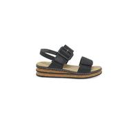 Rieker 'page' Wedge Heel Sandals In Black Black
