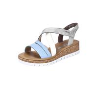 Rieker Platform Strappy Sandals Light Blue Multi