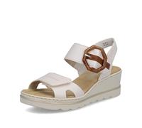 Rieker Women's Porthcawl Wedge Buckle Sandal Beige Size 7.5