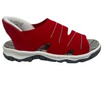 Rieker Red Elasticated Sandals for Ladies | Ready2Go | Rieker Colour: Red, Size: EU 41 / UK 7.5 Red 41