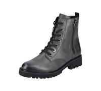 Rieker Remonte Boots Womens Green Grey Leather Side Zip Biker Ankle Shoes D8671