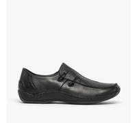 Rieker Leather Slip-On Loafers Black