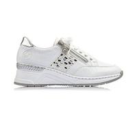 Rieker Frühjahr/Sommer, Women’s Low-Top Sneakers, White (Weiss/Weiss-Silber/Argento/ 80 80), 4 UK (37 EU)