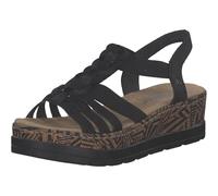 Rieker Women's V3902 Wedge Sandals, Black, 5 UK
