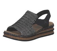 Rieker Women's 62971 Wedge Sandals, Black, 3.5 UK