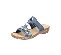 Rieker Sequinned Velcro Mules Blue