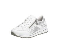 Rieker Side Zip Lace-Up Trainers White/silver
