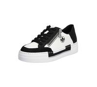 Rieker Side Zip Platform Trainers White/black