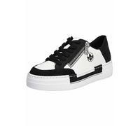 Rieker Side Zip Platform Trainers White/black