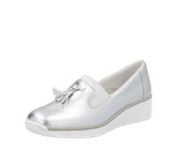Rieker Silver/Platinum Elasticated Shoes for Ladies | Rieker 53751-90 Colour: Metallic, Size: EU 38 / UK 5