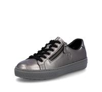 Rieker Silver/Platinum Rieker Zip Shoes for Ladies | L59L1-90 Size: EU 40 / UK 6.5, Colour: Metallic