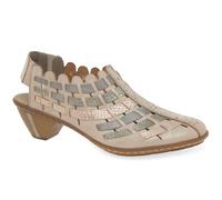Rieker Sina Leather Woven Heeled Shoes