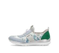 Rieker Soft Slip On No Need to Tie Elastic Lace Trainer L3256 (Aqua, UK Footwear Size System, Adult, Women, Numeric, Medium, 4)