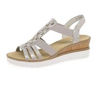 Rieker Sorella Womens Wedge Heel Sandals 6 UK Rose Metallic