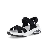 Rieker Sport Black Hook & Loop Sandals for Ladies | Rieker Sport W3152-00 Colour: Black, Size: EU 39 / UK 6
