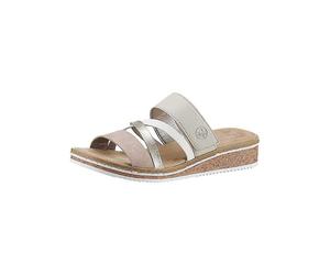 Rieker Strappy Velcro Mules Beige Multi