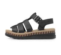 Rieker Tenby Womens Black Gladiator Leather Sandal - Size 5 - Black