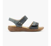 Rieker V2860 two tone denim and navy blue walking sandals (Blue, UK Footwear Size System, Adult, Women, Numeric, Medium, 7.5)