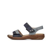 Rieker V2860 two tone denim and navy blue walking sandals (Blue, UK Footwear Size System, Adult, Women, Numeric, Medium, 4)