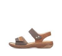 Rieker Brown Hook & Loop Sandals for Ladies | Rieker V2860-24 Colour: Brown, Size: EU 41 / UK 7.5