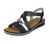 Rieker V3663-14 Ladies Sandals Blue/Silver