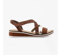 Rieker V3663 Unisex Adults Lightweight Casual Touch Fasten Sandals-Brown Combi