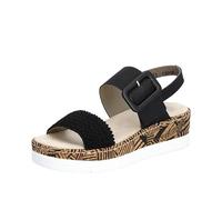 Rieker V3950 Womens Comfort Casual Buckle Sandals-Black